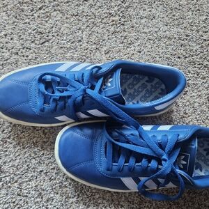 Adidas Blue Sneakers with White Stripes